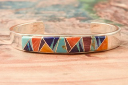 Calvin Begay Genuine Spiny Oyster Shell and Blue Lapis Sterling Silver Bracelet